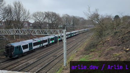 LNWR Class 730 passing Madeley Foot Bridge